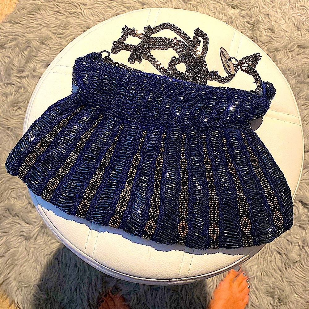 Mary Frances Vintage Hand Embellished Beaded Evening Bag - Picture 13 of 13